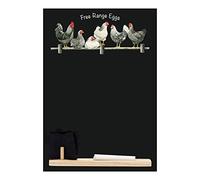 Tableaux Noirs UK Vintage Coffee Shop 'Petit Memo Tableau Noir' de Cuisine avec Plateau, Pièce d'Craie et Feutre Gomme Motif Cabine. Gamme, Bois, Noir, 29.7 x 20.7 x 1 cm