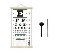 Tableaux oculaires pour examens de la vue de 6,1 m, tableau des yeux Snellen avec cadre en bois pour décoration murale, toile de 55,9 x 27,9 cm, tableau de vision basse avec occlusion oculaire et