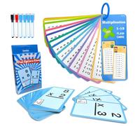 Tableaux pour enfants 1 x 1 avec 15 cartes effaçables et 36 flashcards double face + 6 marqueurs, jeux éducatifs mathématiques pour apprendre les tables multiplication, Flashcards pour enfants maison