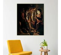Tableaux sur toile Georges de la Tour《St. Joseph, le charpentier, toile peinture à l'huile œuvre esthétique photo mur décor à la maison 60x80 cm sans cadre