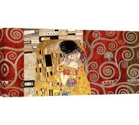 Tableaux sur toile - Gustav Klimt, Le baiser (étain) - 140x70 cm
