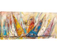 Tableaux sur toile, voiliers - Luigi Florio, Voile en course - 100x50 cm
