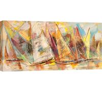 Tableaux sur toile, voiliers - Luigi Florio, voiliers en course - 100x50 cm