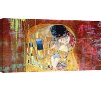 Tableaux toile Pop Art - Eric Chestier, Le baiser de Klimt 2.0 - 140x70 cm