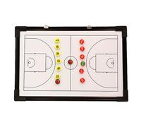 Tableauz Tactique de Basketball, Tableau D'entraînement Magnétique de Basketball, avec Couverture en Cuir, Pliable, Livré avec Sac Rangement et Carnet Notes, des Deux Côtés