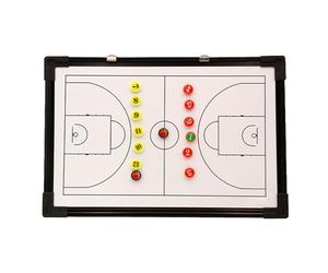 Tableauz Tactique de Basketball, Tableau D'entraînement Magnétique de Basketball, avec Couverture en Cuir, Pliable, Livré avec Sac Rangement et Carnet Notes, des Deux Côtés