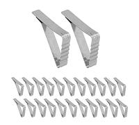 Tablecloth Clips Stainless Steel 24PCS Durable Windproof Table Cloth Clamps Modern Wavy Design for Outdoor Picnic Garden Party Restaurant Wedding Silver