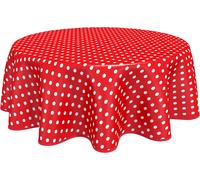 Tablecloth Oilcloth Pvc Round 160 Cm Red Polka Dot