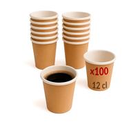 Table'Colors 100 Verres en Carton 12 sprit Kraft - Gobelet Carton - Tasse - Café - Boisson fraiche - Expresso - Idéal pour Fêtes et Événements - Design et Pratique