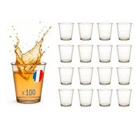 Table'Colors 100 Verres Shooter 6cl - Transparent - Plastique Recyclable - Réutilisable - Solide - Marquage 2cl et 4cl - Idéal Pour Restaurant, Fête, Bar - Fabriqué en France