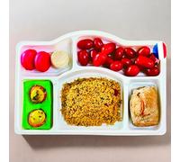Table'Colors 200 Plateaux repas 5 compartiments - Sans Couvercle - Plateau de service - Aperitif - Traiteur - Assiette - Fabriqué en France - Réutilisables - Pour Tous Repas