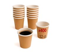 Table'Colors 400 Verres en Carton 12 sprit Kraft - Gobelet Carton - Tasse - Café - Boisson fraiche - Expresso - Idéal pour Fêtes et Événements - Design Pratique