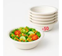 Table'Colors 50 Bols Multi-usages 40 cl en Fibre de Canne à Sucre - Compostables - Idéal pour plats chauds et froids - Écologique - Parfait pour Repas à emporter et réceptions