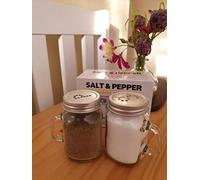 Tablecraft - Shaker à sel et poivre - Noir - Verre - Mason Jar - Acier inoxydable - Lot de 2