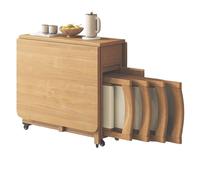 Tables à Manger Ensemble Table et chaises de Salle à Manger Pliables, Table à abattant rétractable for la Maison, avec 4 chaises et roulettes, Aucun Assemblage requis, Gain de Place