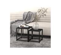 Tables à thé 2 pcs MDF Noir Noir G
