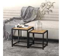 vidaXL Tables à thé gigognes 2 pièces MDF noir