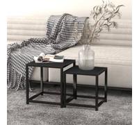 Tables à thé 2 pcs MDF Noir Noir G