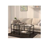 vidaXL Tables à thé 2 pièces en verre trempé transparent