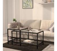 Tables à thé 2 pcs Verre trempé Transparent