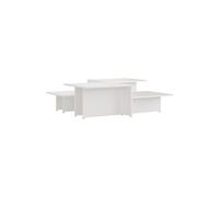 Vidaxl Tables Basses 2 Pcs Blanc 111,5x50x33 Cm Bois D'ingénierie Multicolore