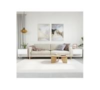 vidaXL Tables basses 2 pcs blanc 50x46x50 cm bois d'ingénierie 830893 Blanc G