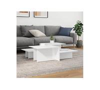 vidaXL Tables basses 3216155 – 2 pièces, bois d'ingénierie, blanc brillant
