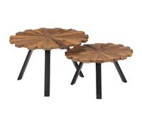 Tables Basses 2 pcs Bois de Récupération Massif Table Gigogne Salon vidaXL