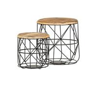 Bois Solide de Manguier Tables Basses 2 pcs Table Gigogne Canapé Salon vidaXL