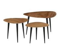 vidaXL Tables basses 3 pcs Bois d'acacia massif Marron