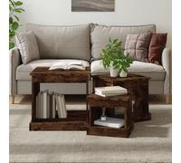 Table basse avec étagère 3 pc Bois d'ingénierie Gigogne d'appoint vidaXL vidaXL