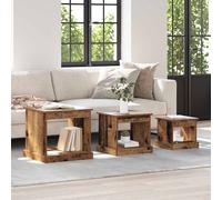 Vidaxl Table Basse 3 Pcs Chêne Artisanal Bois D'ingénierie