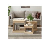 Tables basses 3 pcs chêne sonoma bois d'ingénierie, table latérale, table de salon, table d'accent, bout de canapé, table centrale, table à thé