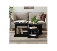 vidaXL Tables gigognes 3 pcs noir en bois d'ingénierie 816489