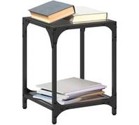 Tables basses avec dessus en verre noir 2 pcs 30x30x40 cm acier Noir G