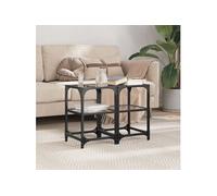 Vidaxl Tables Basses Avec Dessus En Verre Noir 2 Pcs 30x30x45 Cm Acier Noir