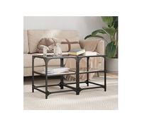 vidaXL Salontafels 2 st met zwart glazen blad 40x40x45 cm staal846005 Noir G