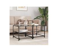 Tables basses avec dessus en verre noir 2 pcs 50x50x45 cm acier, table d'appoint, table de salon, table à thé, bout 846009