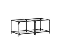 Tables basses avec dessus en verre transparent 2 pcs acier, table d'appoint, table de salon, table à thé, bout de 845971