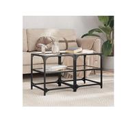 vidaXL Tables basses avec dessus en verre transparent 2 pcs acier