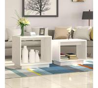 2-delige Salontafelset massief grenenhout wit813526
