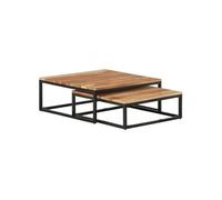 Vidaxl Tables Basses Gigognes 2 Pcs Bois D'acacia Massif Marron