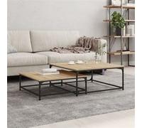 vidaXL Tables basses gigognes 2 pièces chêne sonoma en bois d'ingénierie 832819