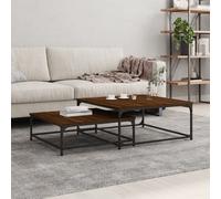 Vidaxl Tables Basses Gigognes 2 Pcs Chêne Marron Bois D'ingénierie Marron
