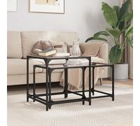 vidaXL Tables basses gigognes 2 pièces dessus en verre transparent acier