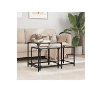 vidaXL Tables basses gigognes 2 pièces dessus en verre transparent acier