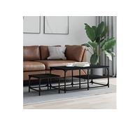 Vidaxl Tables Basses Gigognes 2 Pcs Noir Bois D'ingénierie Marron