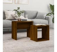 Vidaxl Tables Basses Gigognes 2 Pcs Chêne Marron Bois D'ingénierie Marron