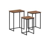 Vidaxl Tables Basses Gigognes 3 Pcs Bois Massif De Teck Marron