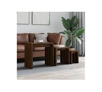 Vidaxl Tables Basses Gigognes 3 Pcs Chêne Marron Bois D'ingénierie Marron